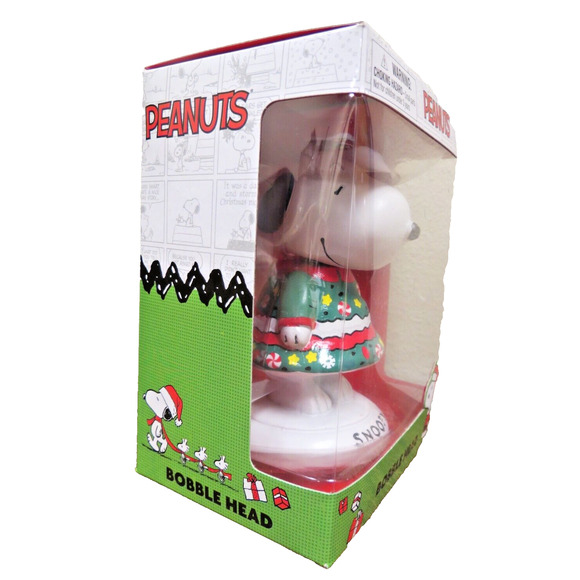 Peanuts Snoopy Bobble Head Ugly Sweater Christmas NEW NIB Bobblehead - Picture 5 of 5